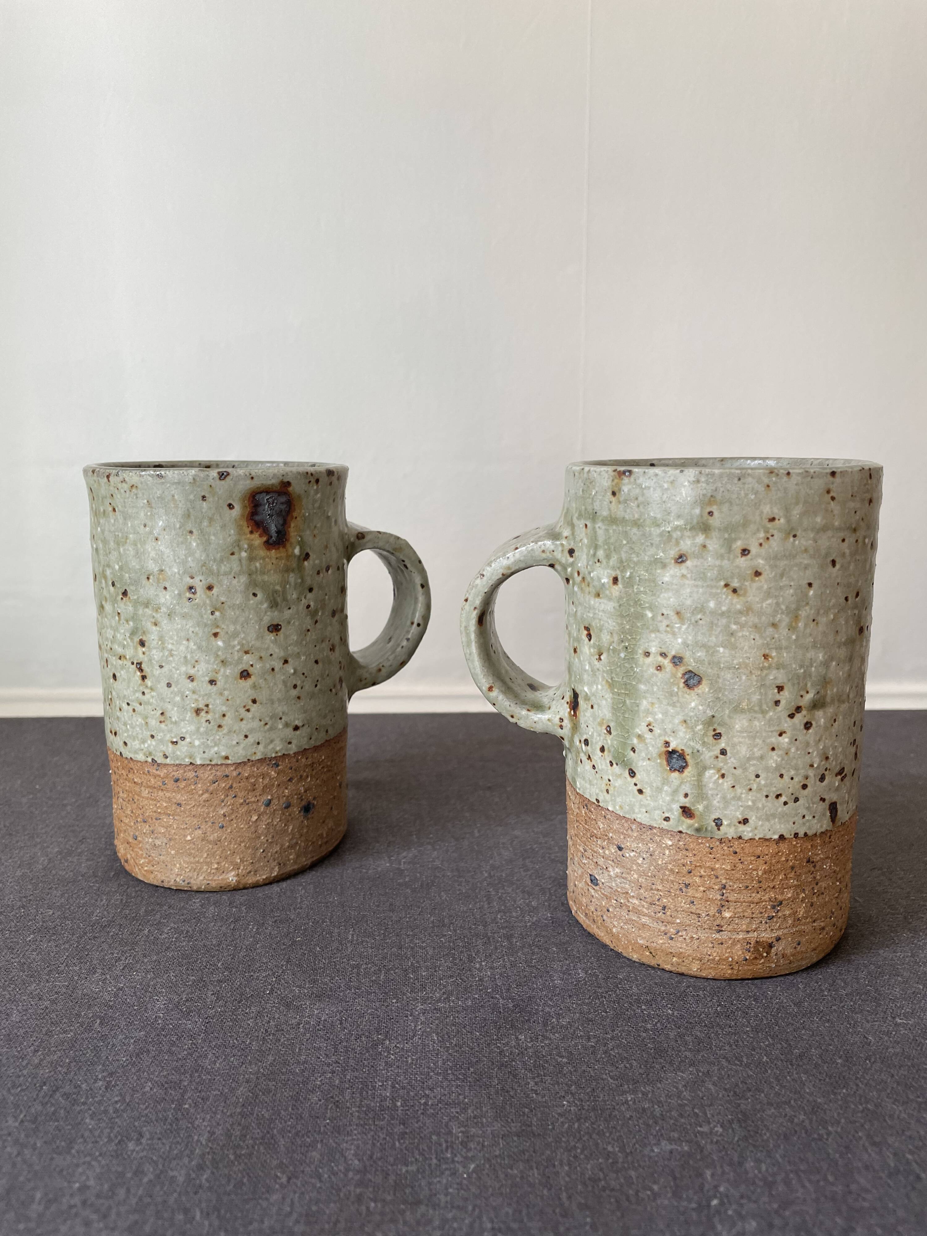 Pyrite stoneware mugs