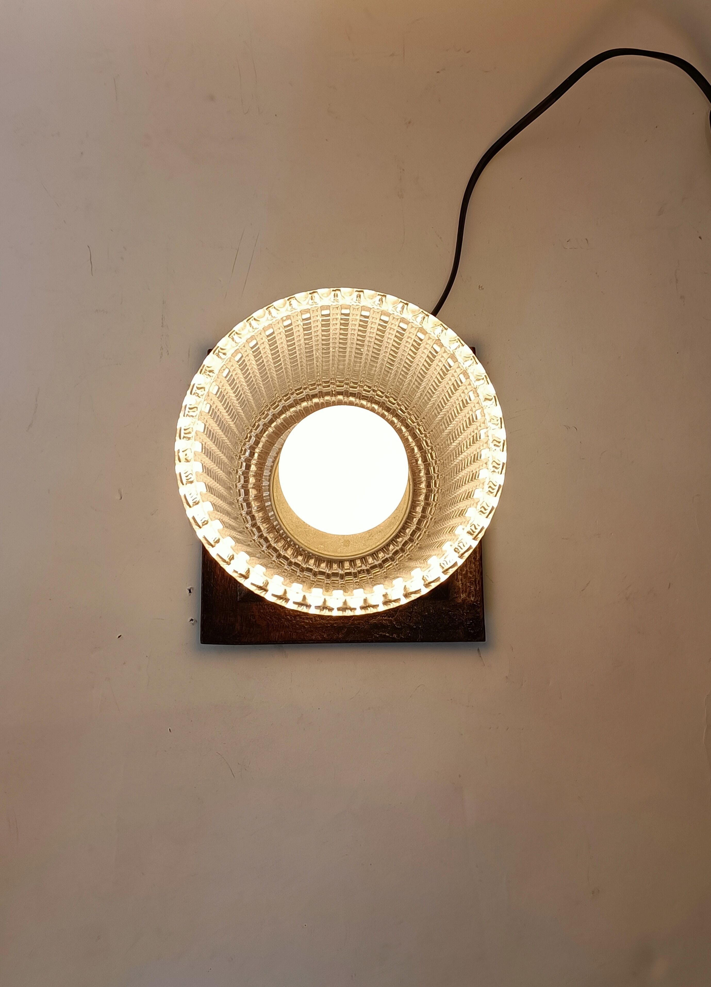 Oak night light lamp 1940/1950