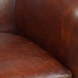 sheepskin leather club armchair