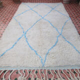 Carpet Beni Ouarain with Blue Diamond 100% wool 249 x 154 cm