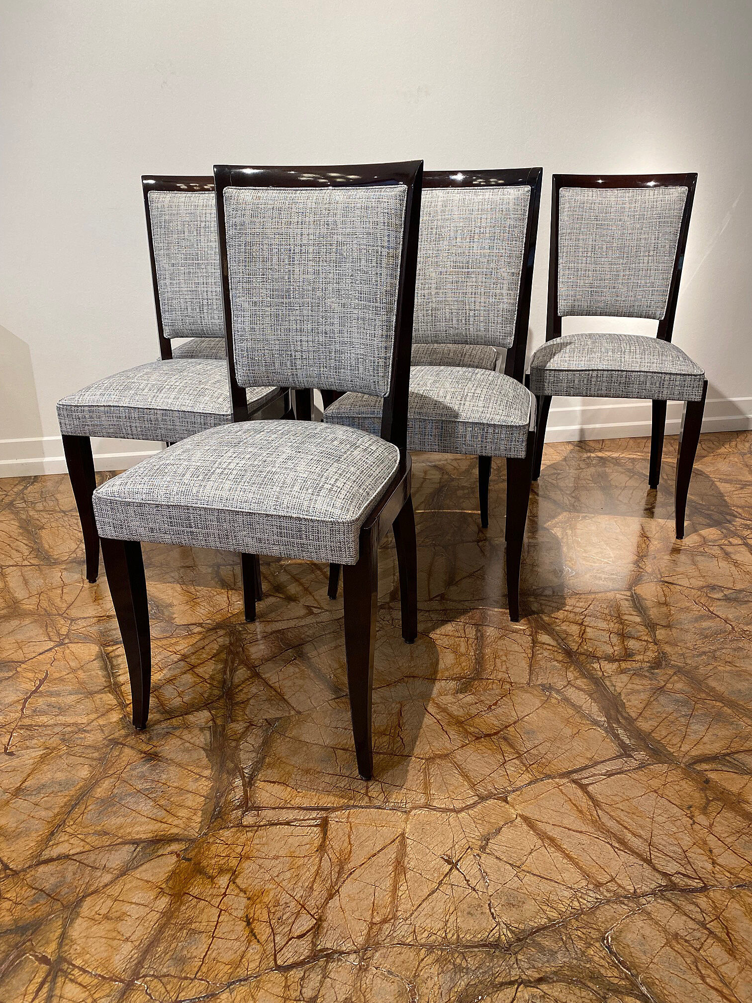 French Art Deco Dining Chairs set of 6