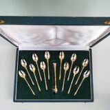 12 gilt metal teaspoons