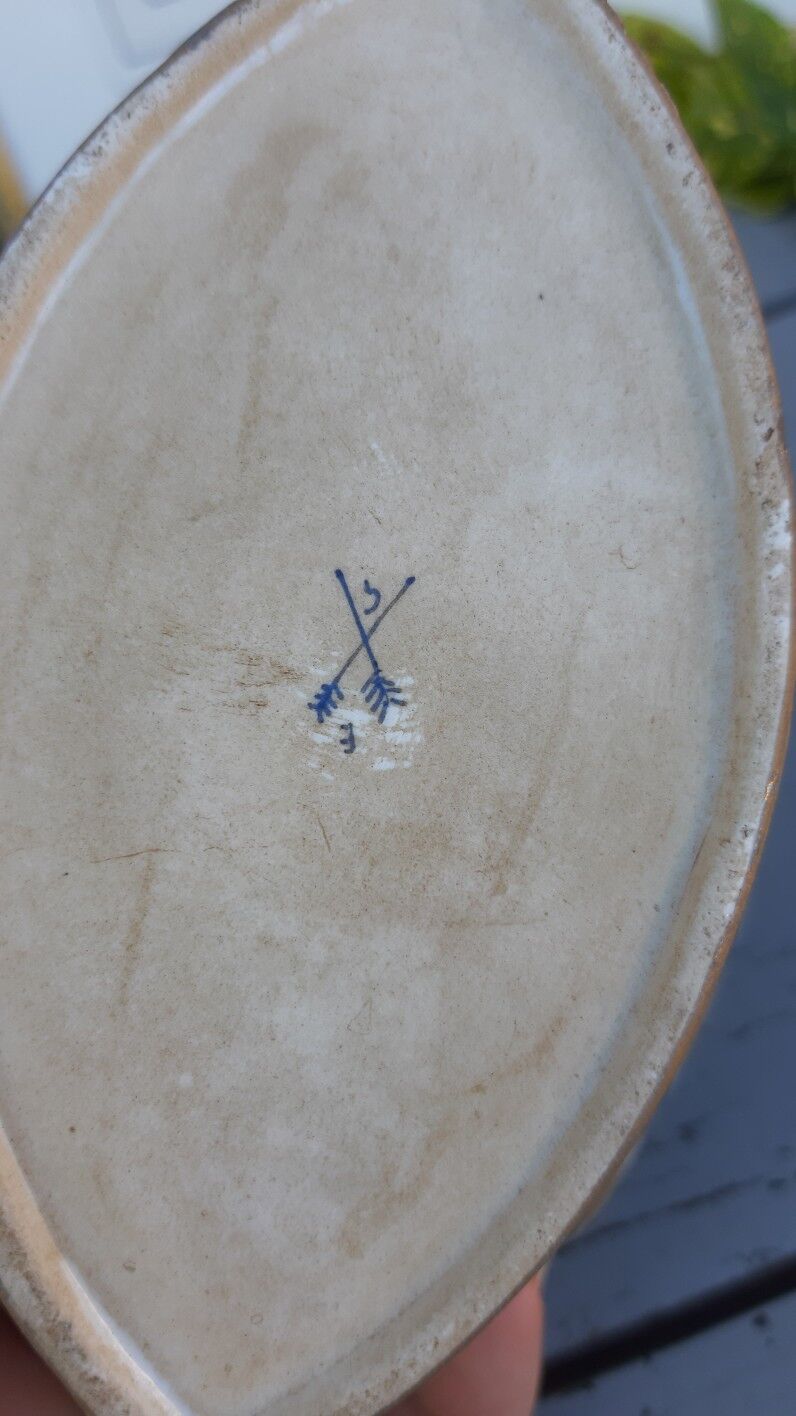 open porcelain basket fruit cup floral pattern