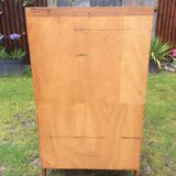 Vintage secretary in oak with compass base