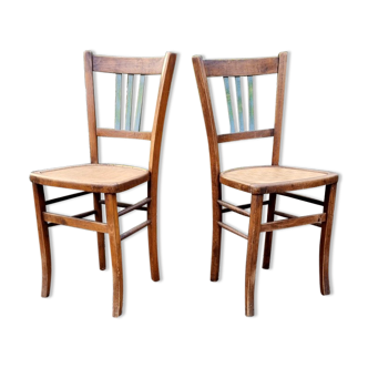 Pair of bistro chairs from Charmoilles 40s