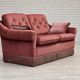 1980s, Scandinavian 2-seater sofa, pink furniture velour.