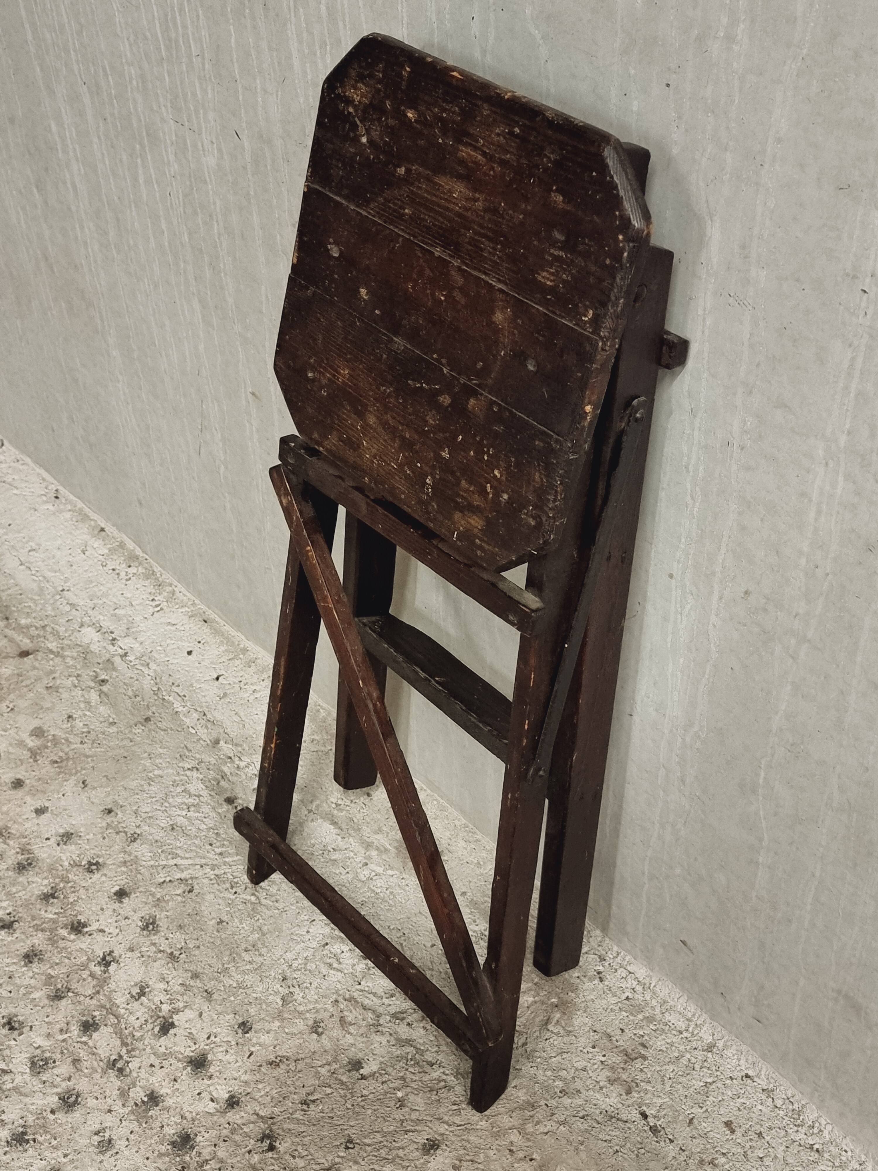 Old wooden stepladder library steps decorative foldable