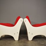 Red armchairs from the 70s