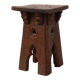 Tabouret bas en bois sculpté français du milieu du XIXe siècle de style gothique