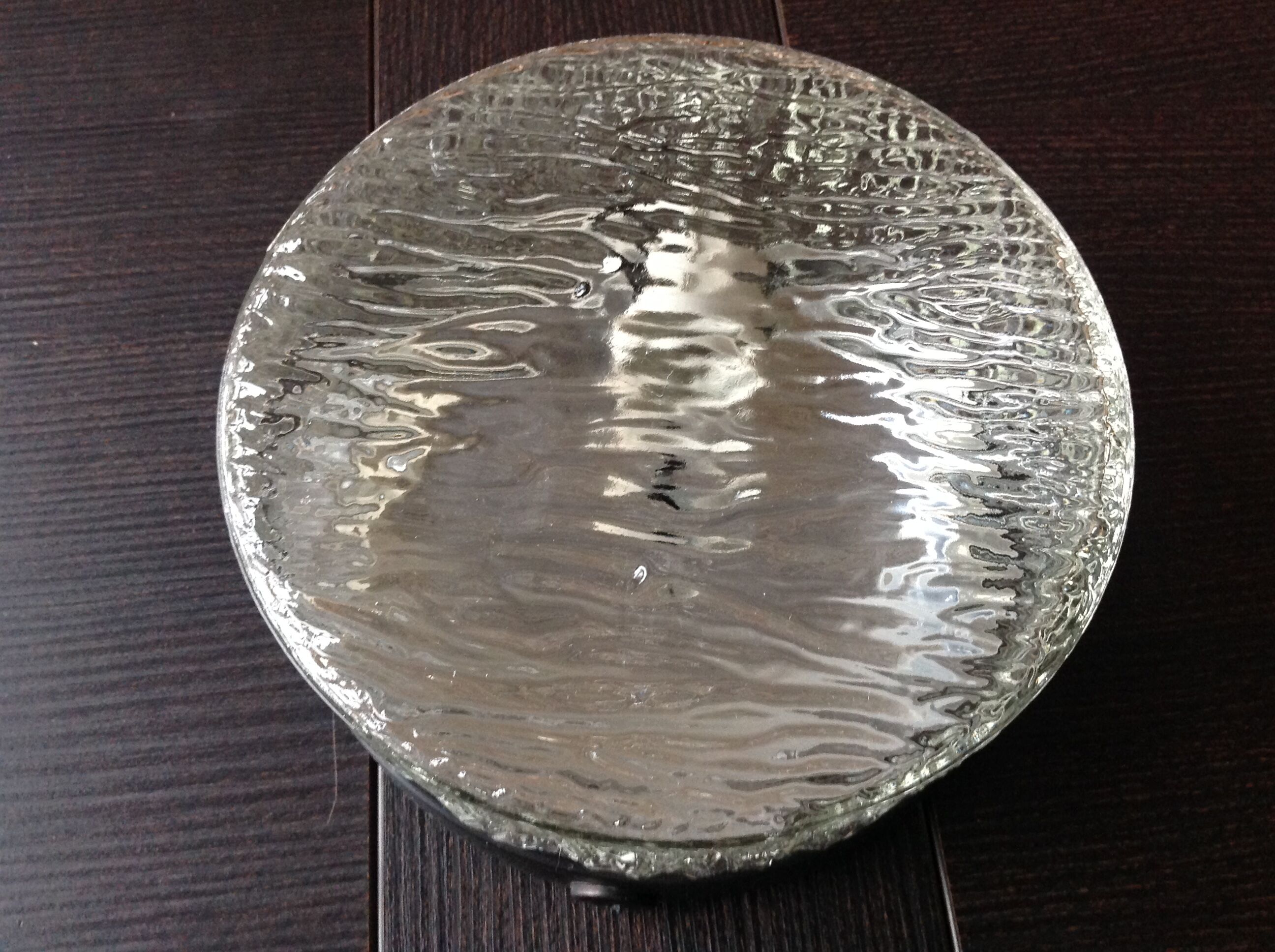 Vintage 60s-70s round ice glass ceiling light