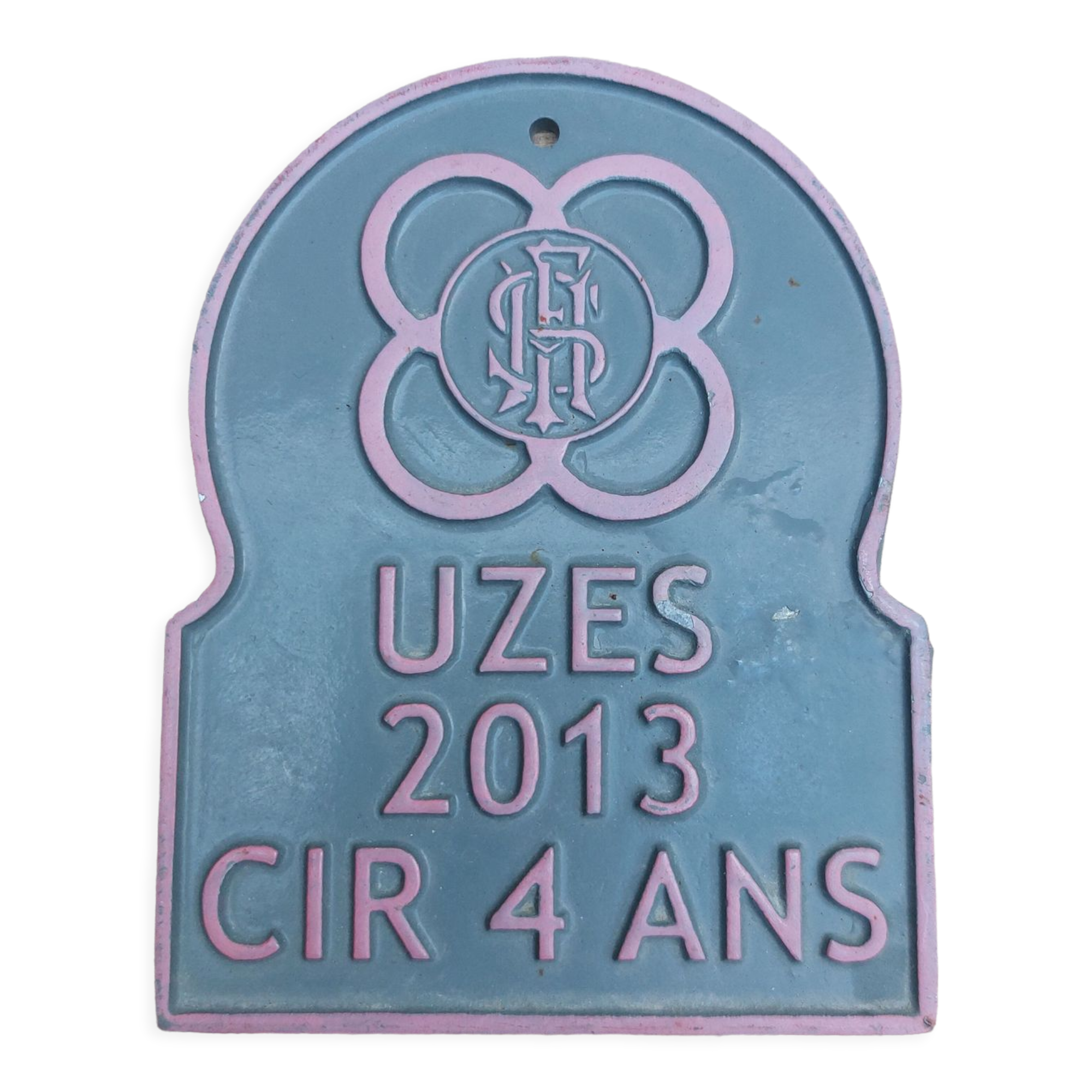 PLAQUE DE CONCOURS HIPPIQUE, ronde, alu, endurance, 1992