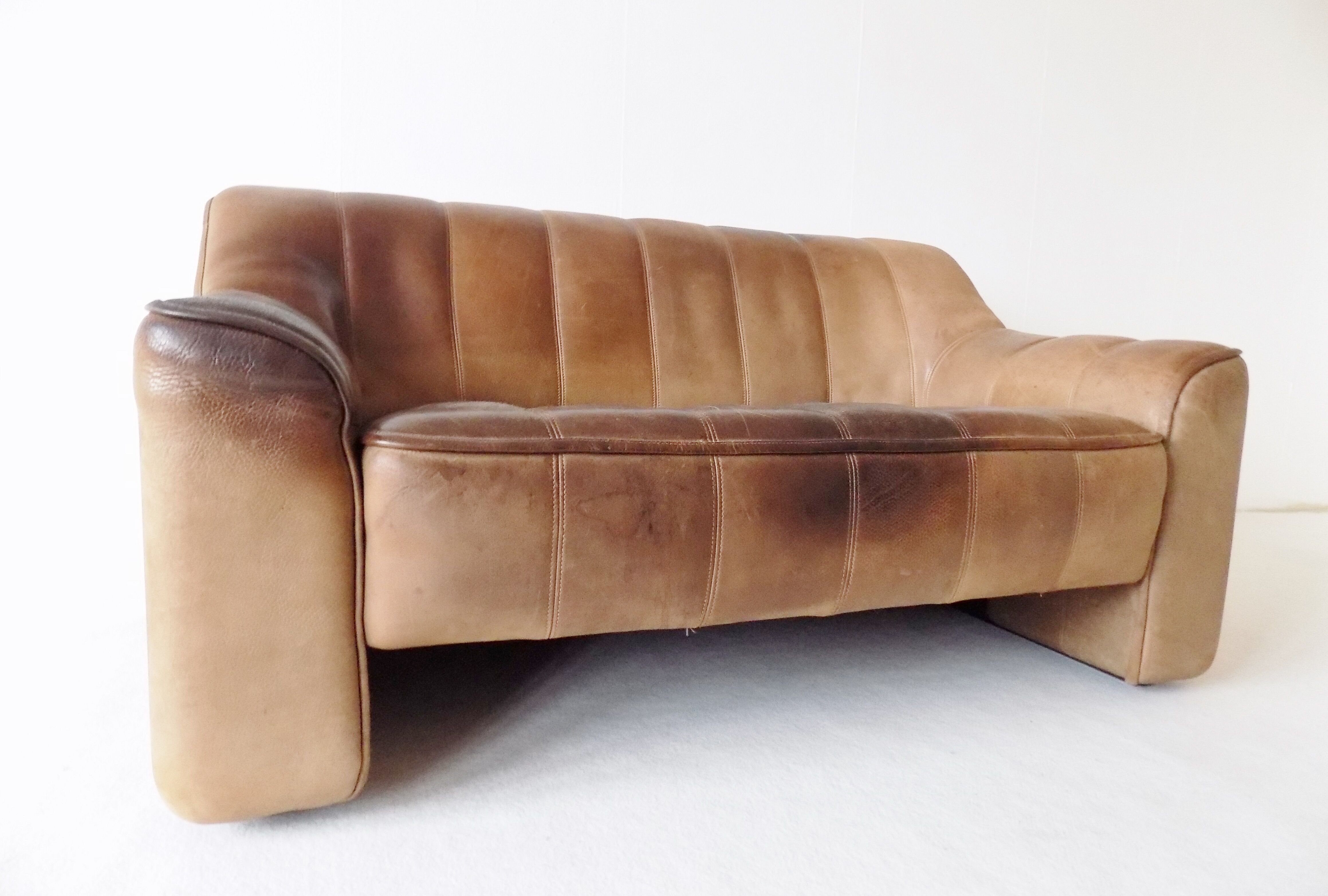 De Sede DS44 2 seater brown leather sofa