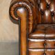 Chesterfield leather sofa, Art Deco style, fully restored.