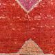 Tapis de couloir vintage à motif étoilé rouge et rose, 98 x 285 cm