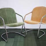 2 chaises vintage cantilever chrome