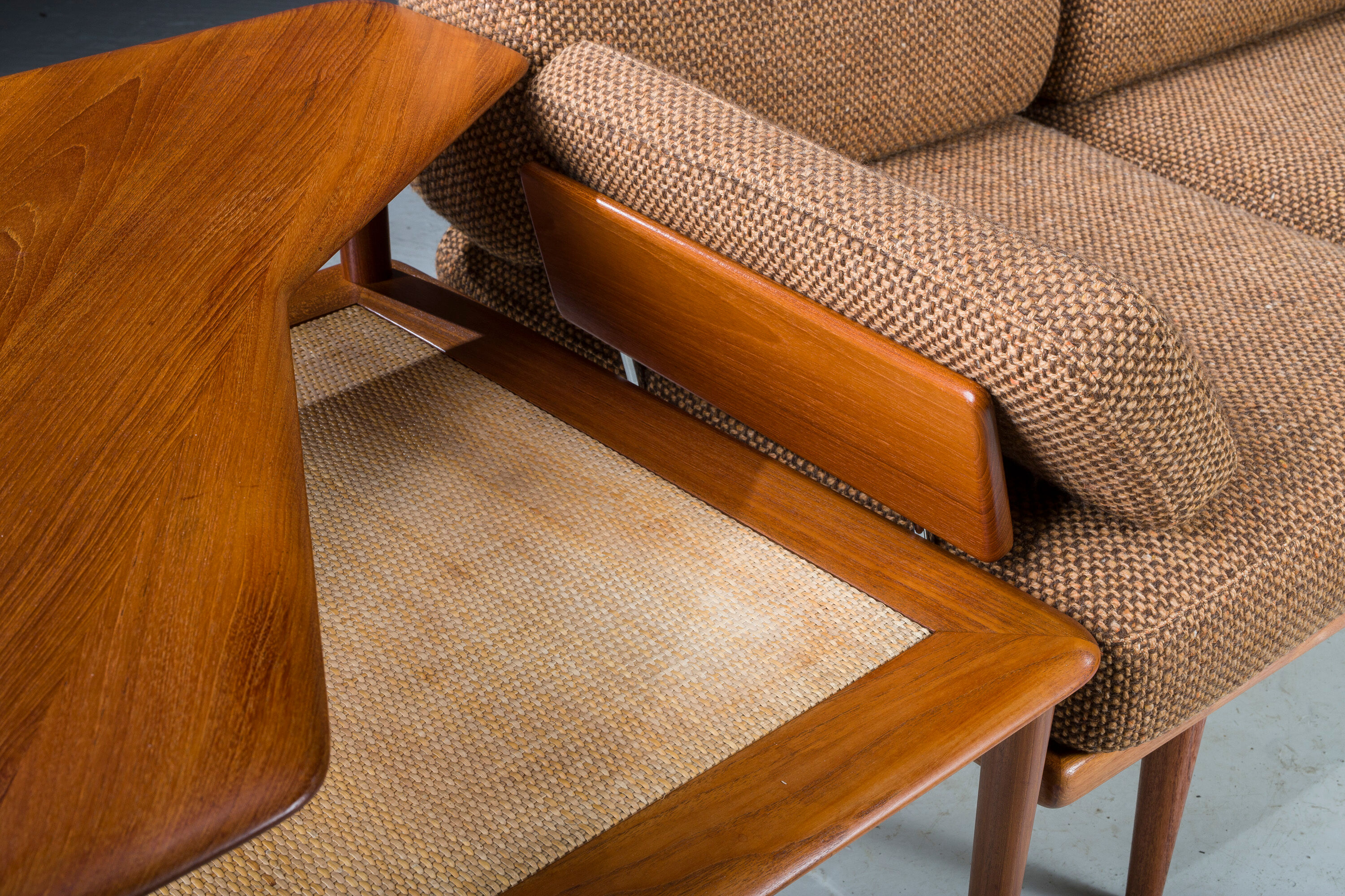 Danish Teak Fd 417 3 Seats Sofa Model Minerva by Peter Hvidt and Orla Molgaard-Nielsen for France &