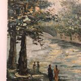 Oil on canvas representing Notre-Dame de Paris post-impressionist
