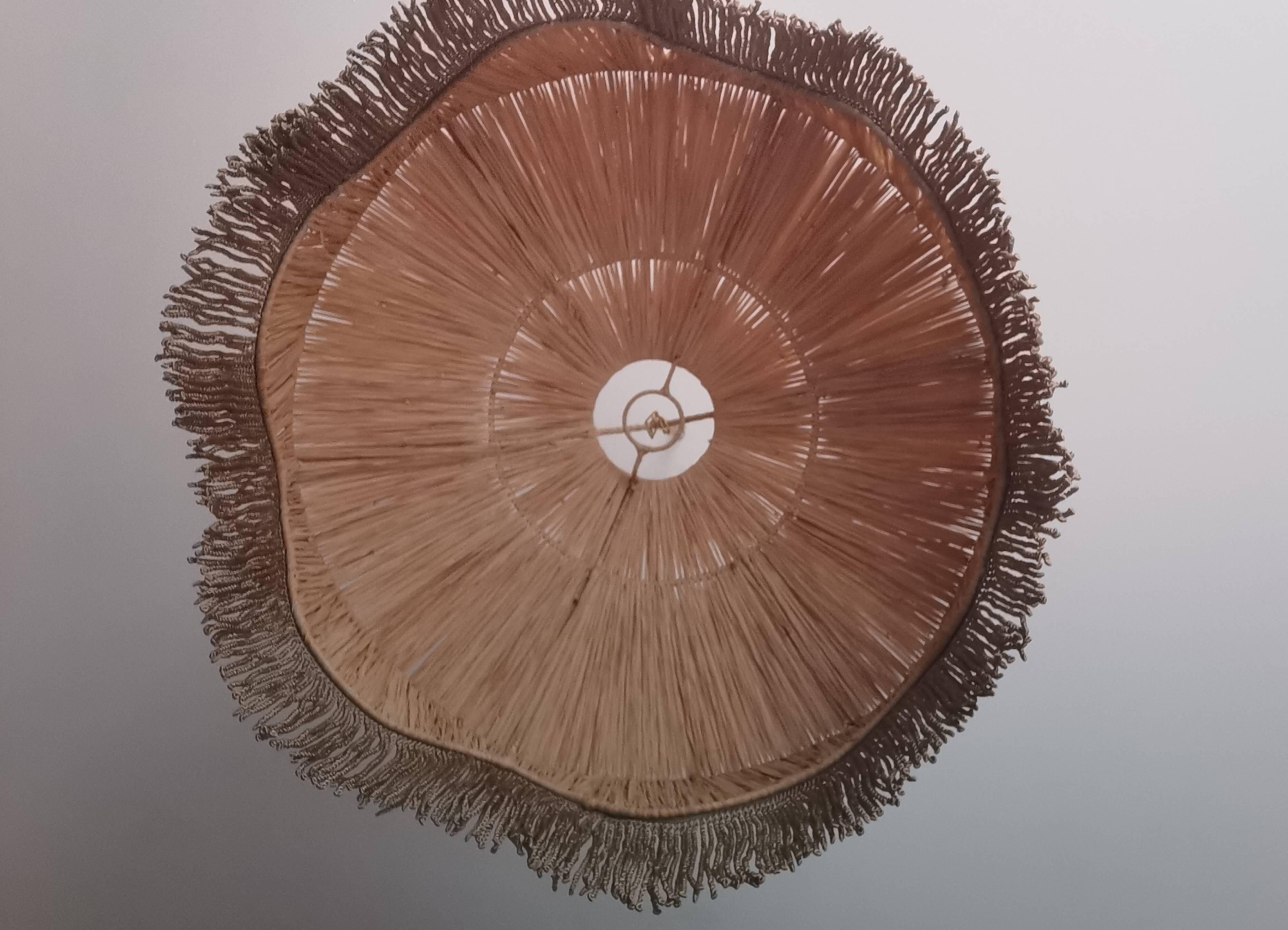 Abat jour de suspension à franges en Rafia