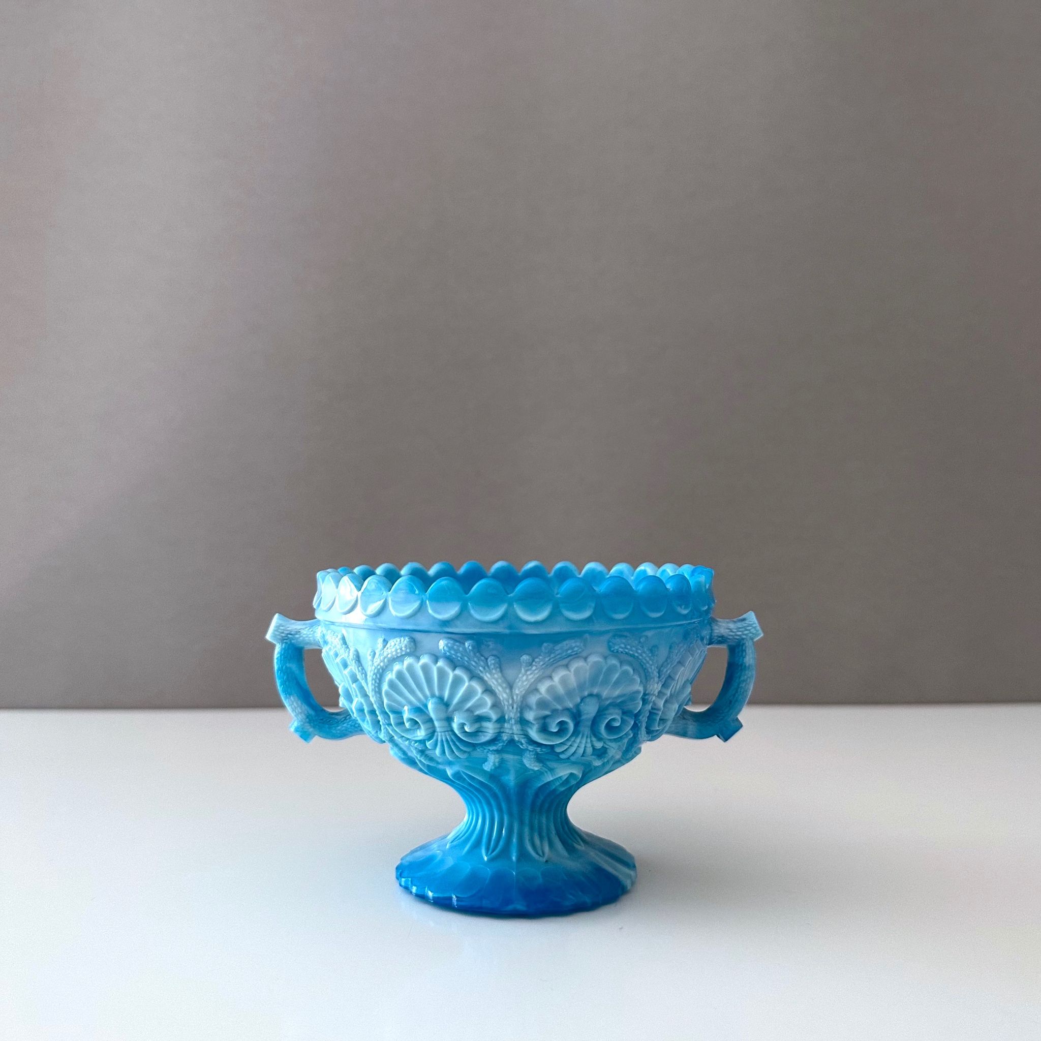 Victorian blue malachite glass bowl, Davidson