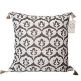 Ottoman cushion cover style ikat white/gray - 50 x 50
