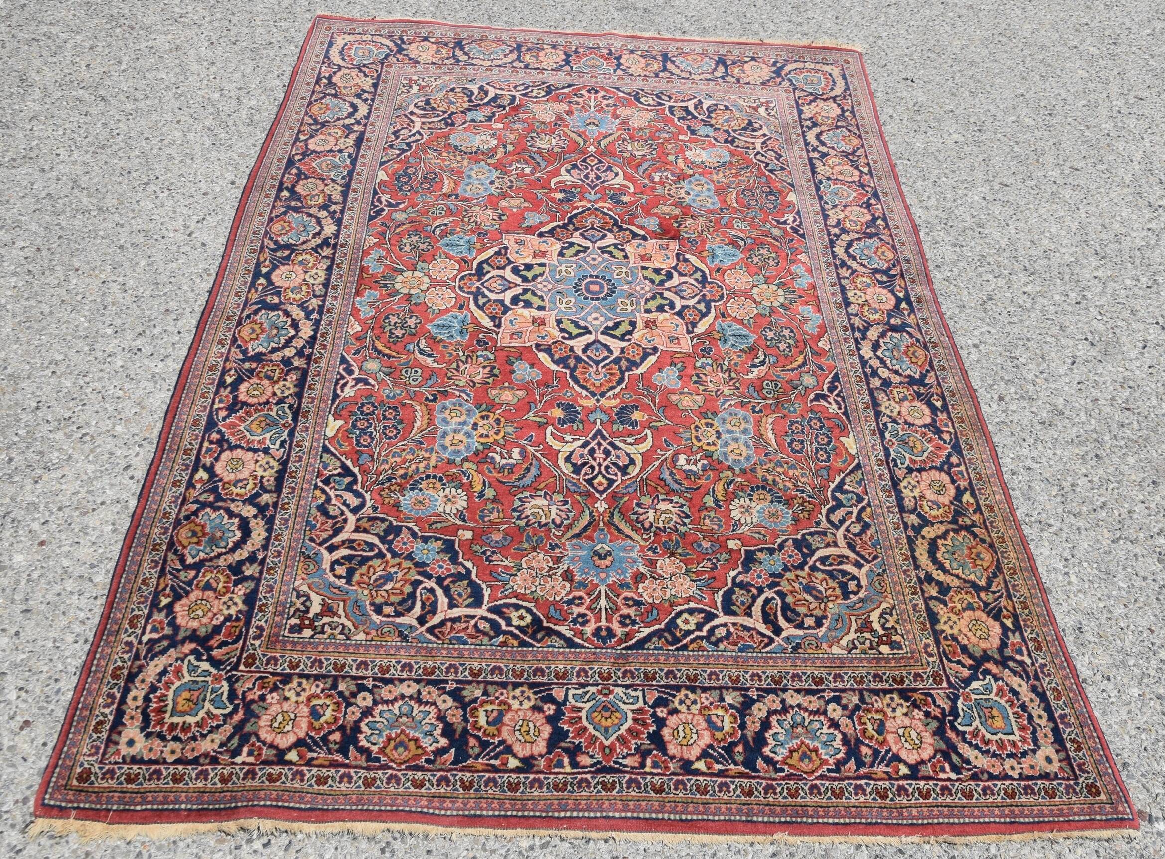 Oriental rug iran kashan dabir old: 1.30 x 2.10