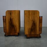 1940s pair of Art Deco bedside tables, Czechoslovakia