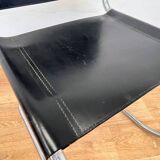 Chrome leather Bauhaus chair Thonet MR 10 by Ludwig Mies van der Rohe - 1980s