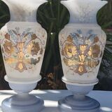 Pair of vases in romantic opaline Napoleon III