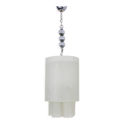 Lustre en tube de verre de Murano par Doria Leuchten. Année 60