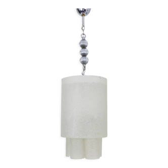 Lustre en tube de verre de Murano par Doria Leuchten. Année 60