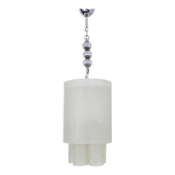 Murano glass tube chandelier by Doria Leuchten. Year 60