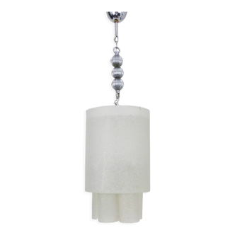 Murano glass tube chandelier by Doria Leuchten. Year 60