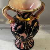 Vase Amphore Vintage Vallauris décor Floral en relief