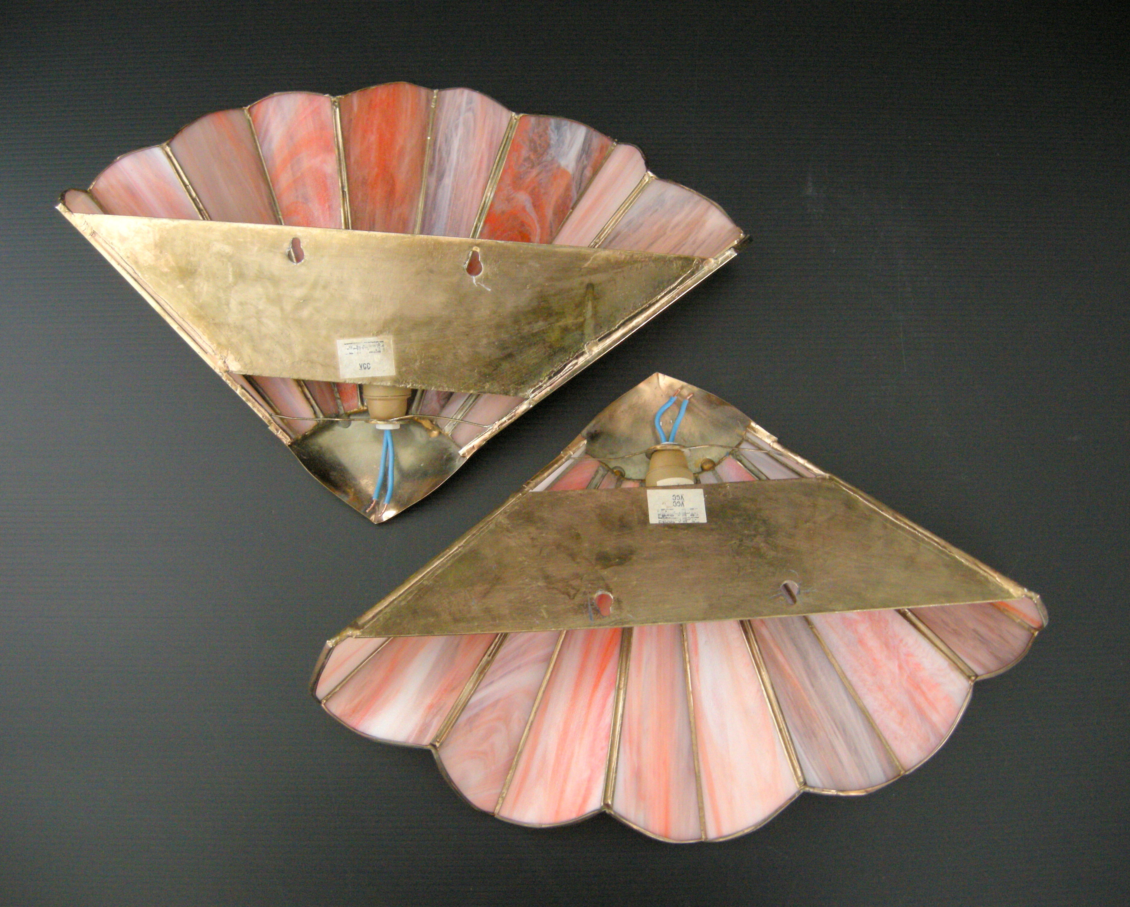 Pair of vintage pearl wall lamps 1970