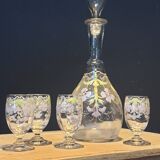 Enamelled glass liquor service