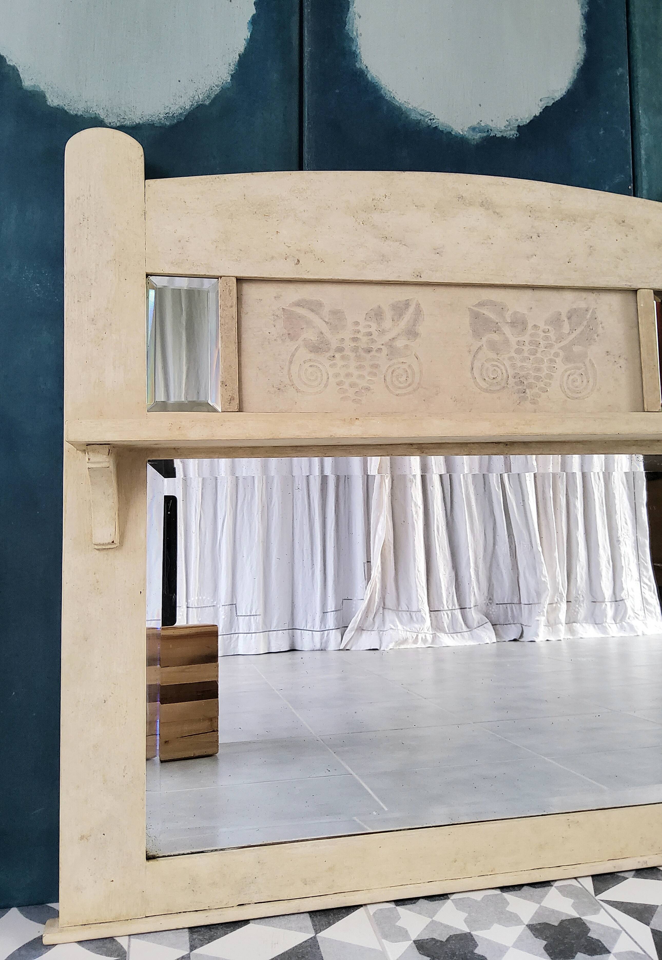 Patinated trumeau mirror