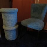 Chair rug and 2 matching Ottomans