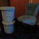Chaise moumoute et  2 poufs assortis