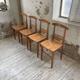 4 golden oak chairs