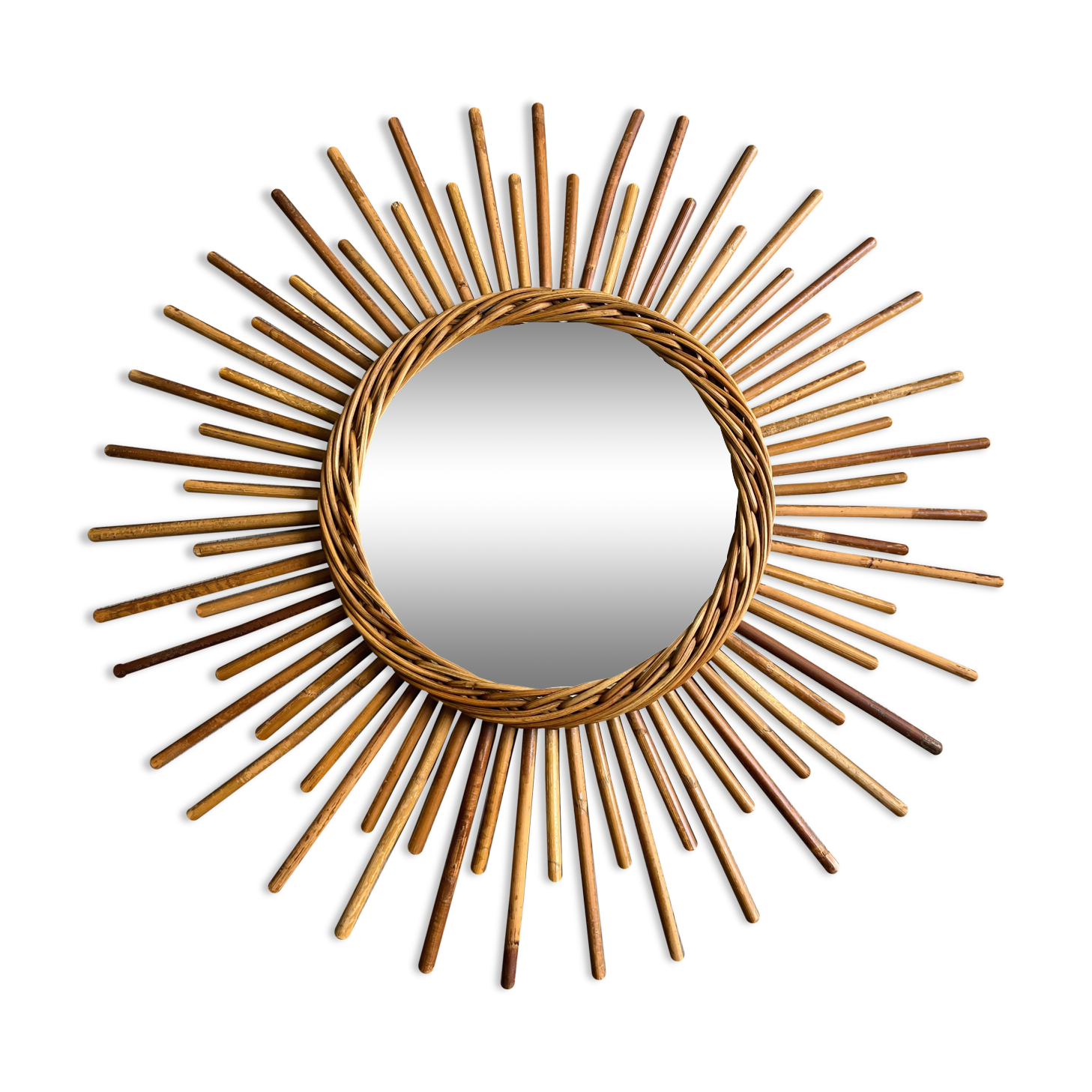 Rattan sun mirror