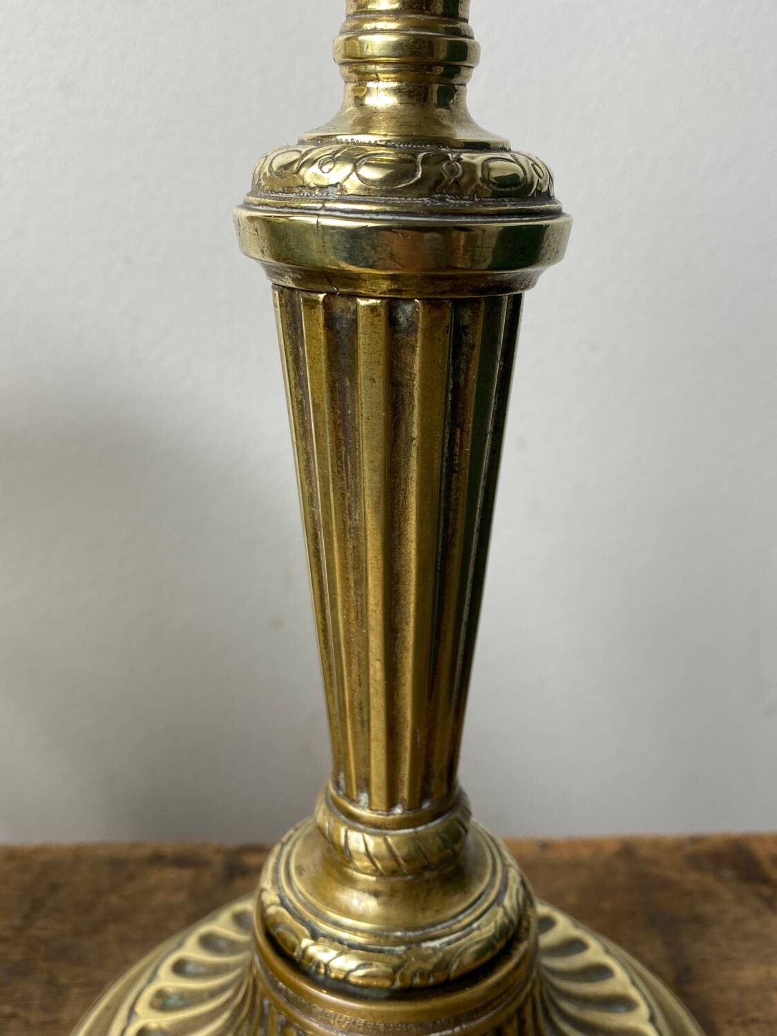 Antique brass candle holder