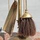 Serviteur cheminée laiton vintage ananas et crin de cheval