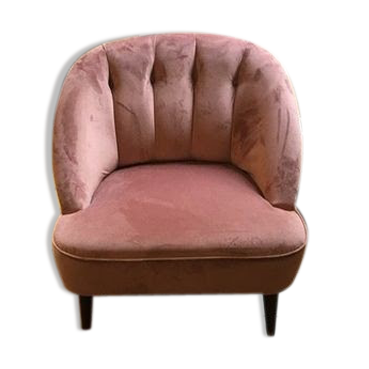 Pink velvet toad armchair