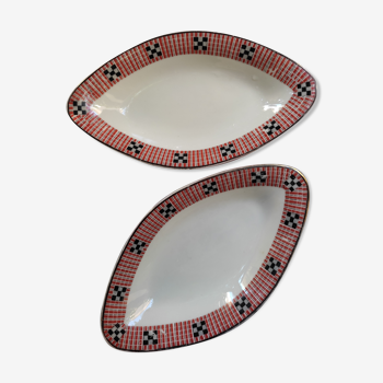 2 raviers in porcelain art deco