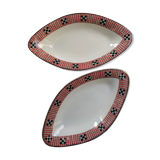 2 raviers in porcelain art deco
