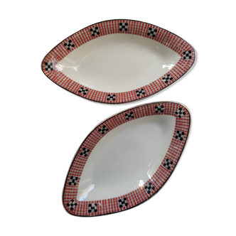 2 raviers in porcelain art deco