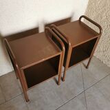 Pair of boarding school bedside tables