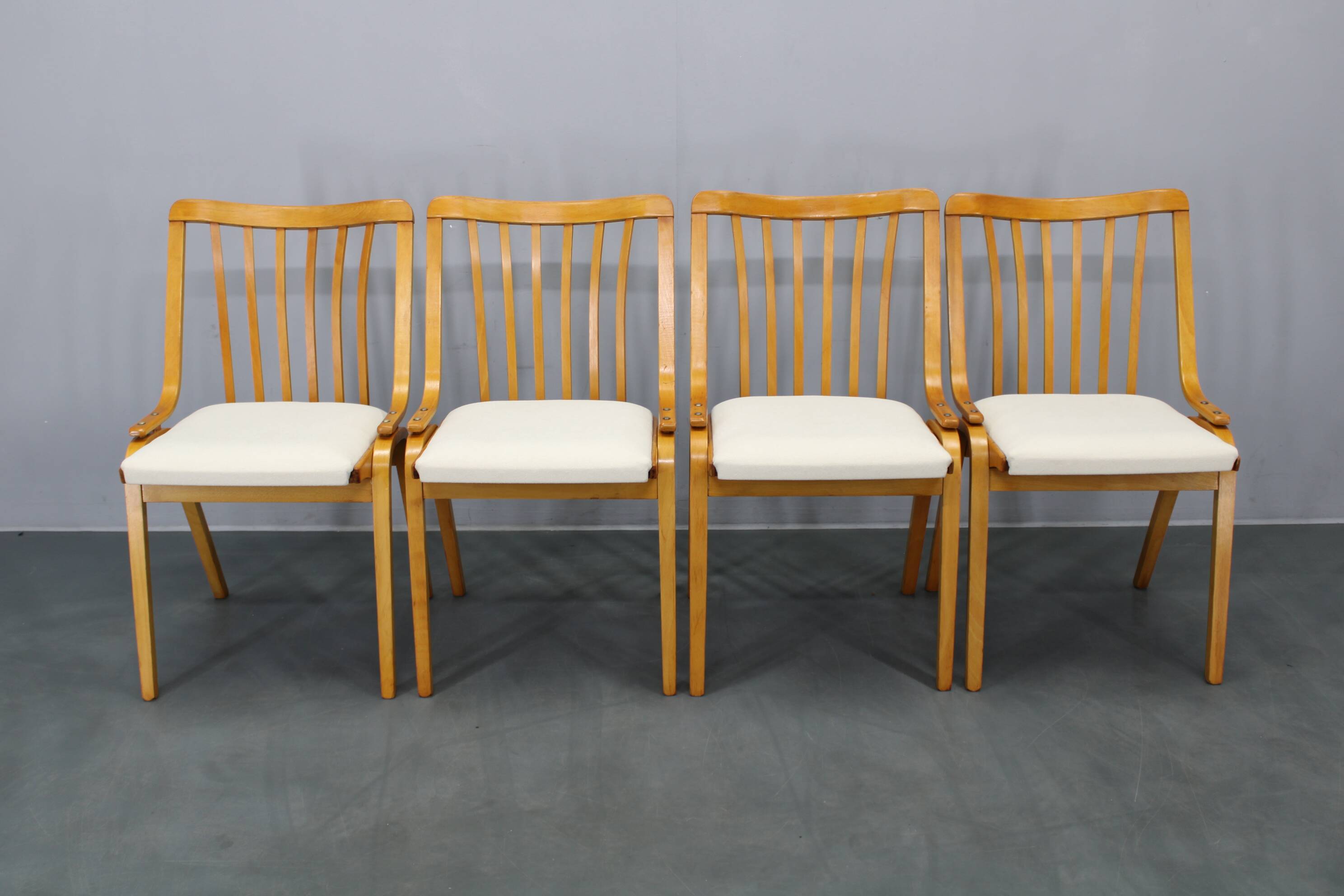 Set of four restored mid-century dining chairs by Jitona
