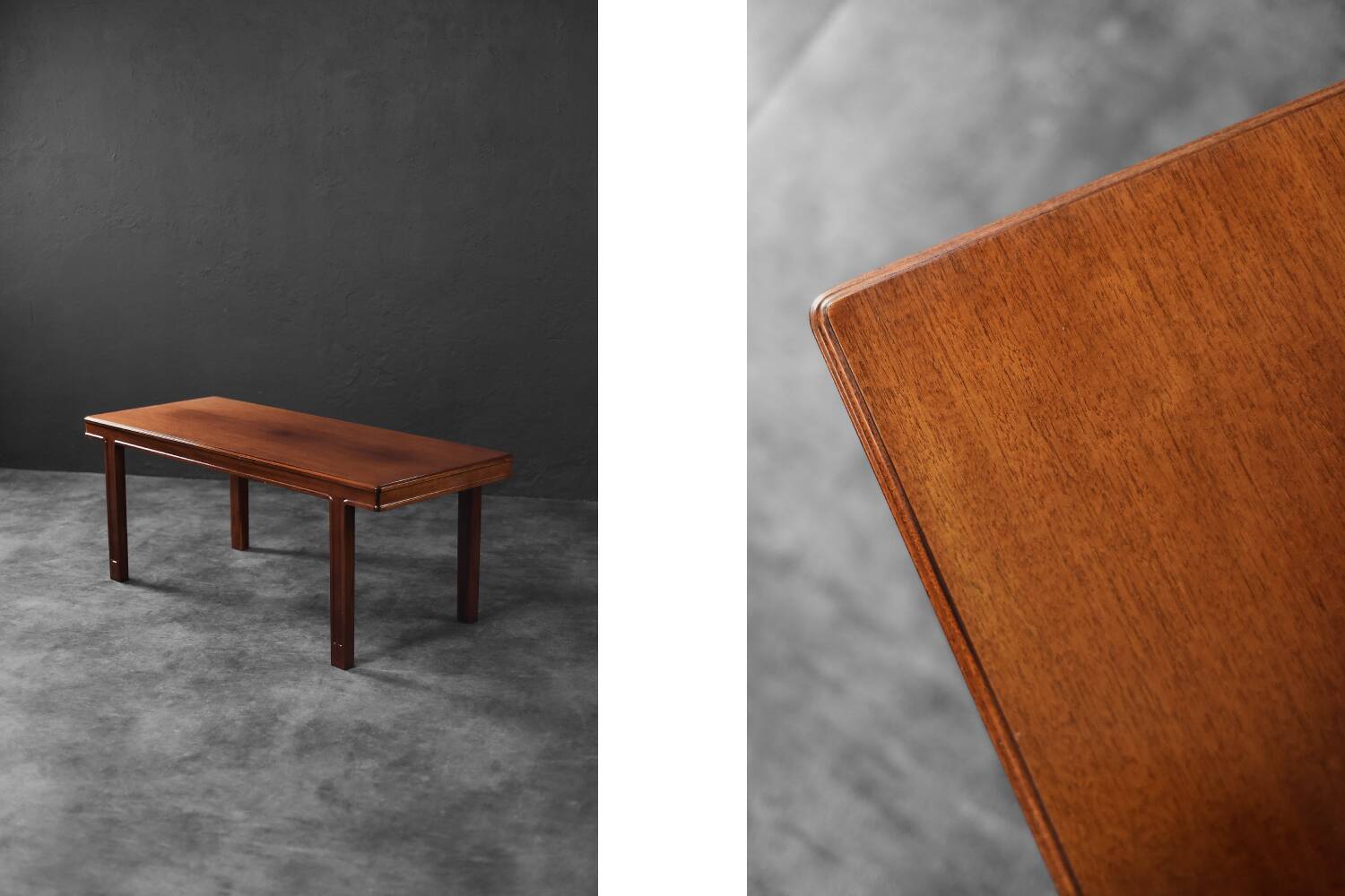 Vintage Mid-Century Scandinavian Modern Mahogany Coffee Table, 1950s