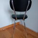Lafargue Aurillac chrome metal and black skai chair